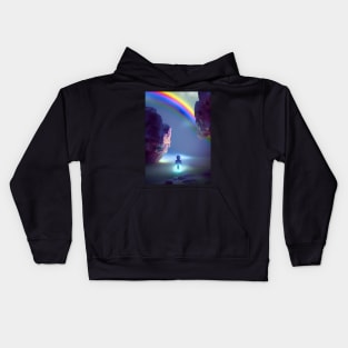 RAINBOW AND GHOST ON HALLOWEEN Kids Hoodie